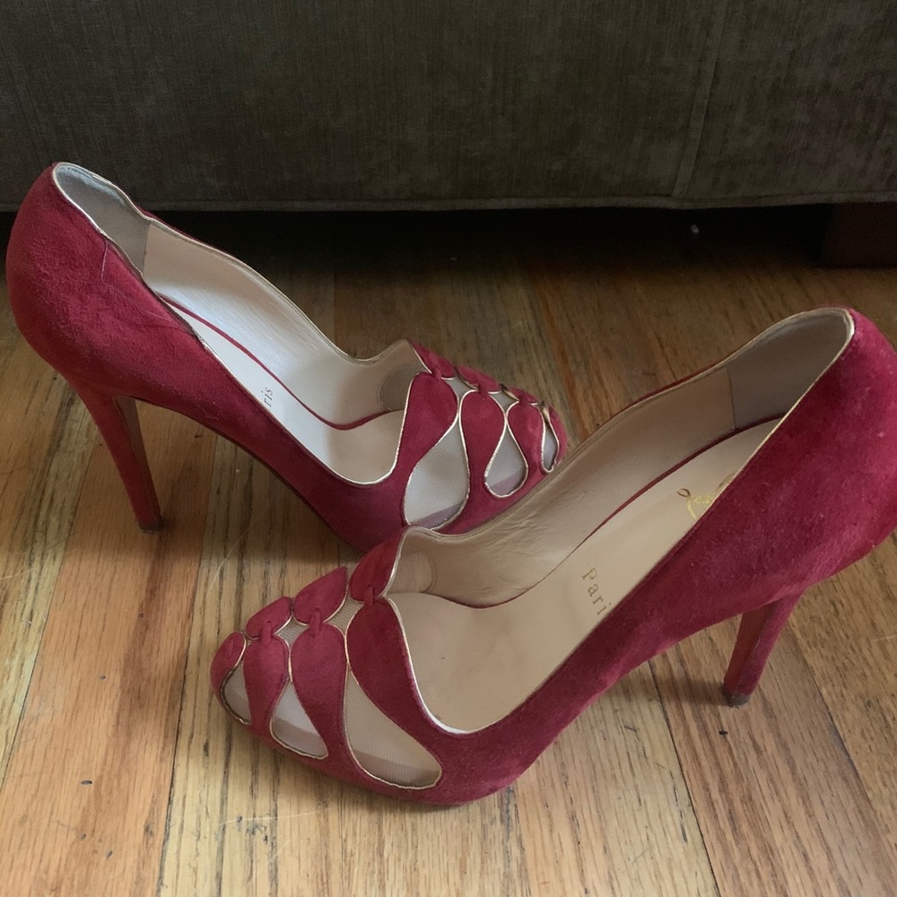 Christian Louboutin Moira Rosso suede pumps 120 - Picture 3 of 8
